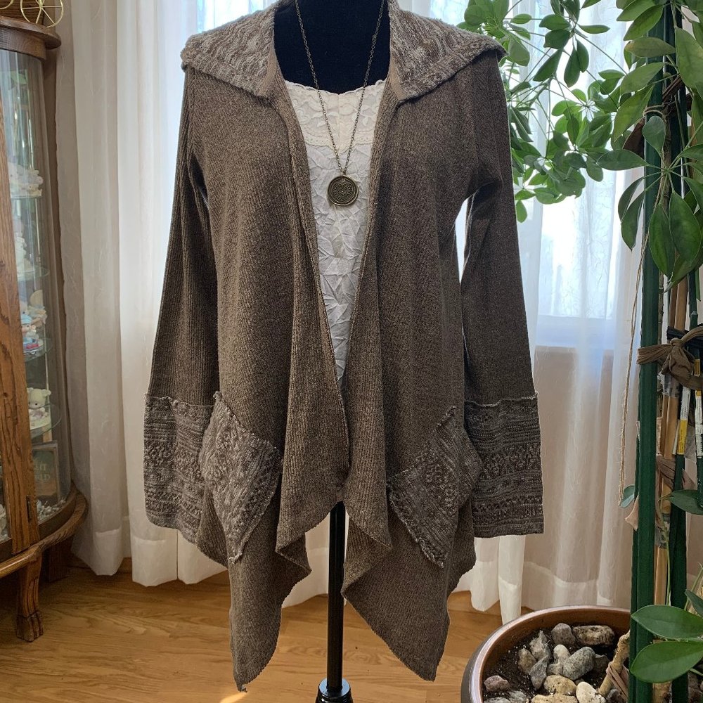 Oddy Hooded Open Front Cardigan